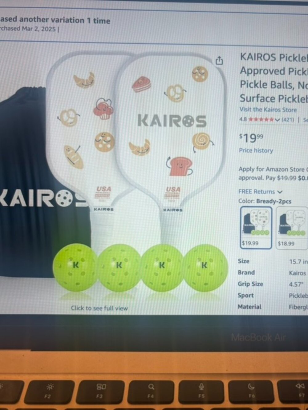 Pickleball paddles Usapa set of 2 with balls included. Purchased in March 2025 b